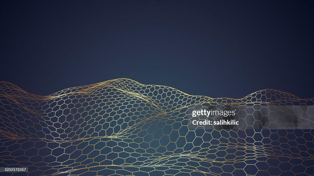 Fondo abstracto de panal hexagonal dorado