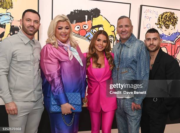 Phil Bardsley, Gemma Collins, Tanya Bardsley, DJ Fat Tony and Stavros Agapiou attend the Fat Tony x Opake launch event of Church Halls & Broken...