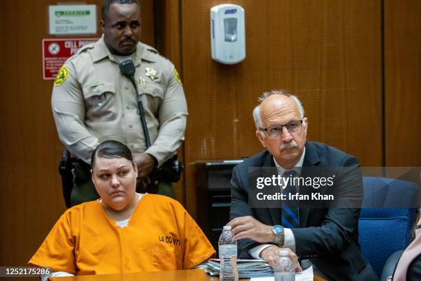 Heather Barron, left, defendant in Anthony Avalos murder case, with her attorney Theodore Batsakis, sentenced to life without the possibility of...