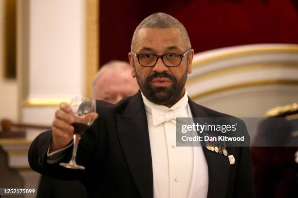 Foreign Secretary James Cleverly during the Easter Banquet at Mansion House on April 25, 2023 in London, England. The Lord Mayor, the Rt Hon James...