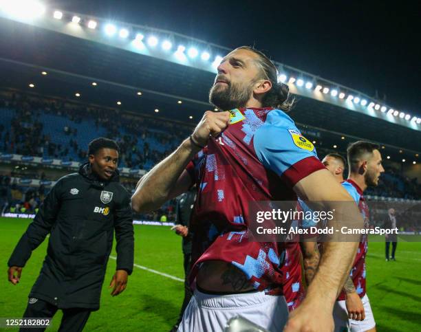 Burnley players celebrates as champions after the Sky Bet Championship between Blackburn Rovers and Burnley at Ewood Park on April 25, 2023 in...