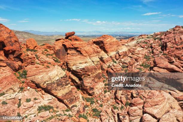 View of Red Rock Canyon near Las Vegas in Clark County of Nevada, United States on April 23, 2023.