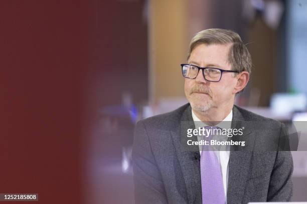 Andy Halford, chief financial officer of Standard Chartered Plc, during a Bloomberg Television interview in London, UK, on Wednesday, April 26, 2023....