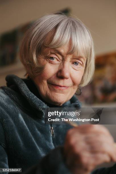 Rebecca Chopp paints in her basement home studio on February 24, 2023. Rebecca was formerly chancellor of the University of Denver when she was...