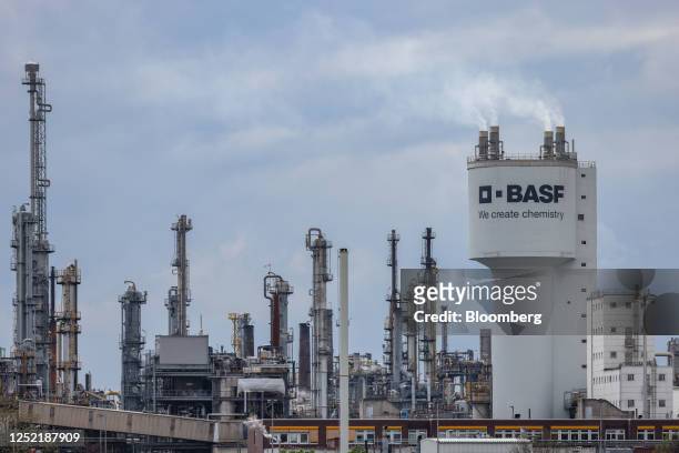 The BASF SE chemical plant in Ludwigshafen, Germany, on Tuesday, April 25, 2023. BASF SE reported mixed preliminary first-quarter results, with...
