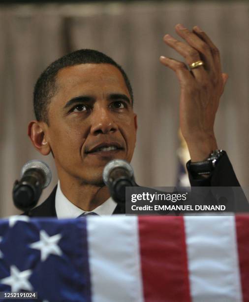 Democratic presidential candidate Illinois Senator Barack Obama attends the Philadelphia Democratic City Committee in Philadelphia, Pennsylvania,...