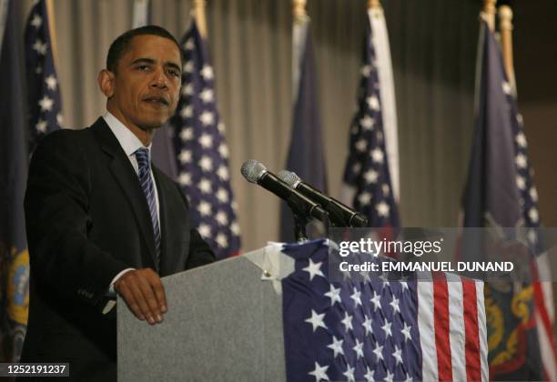 Democratic presidential candidate Illinois Senator Barack Obama attends the Philadelphia Democratic City Committee, in Philadelphia, Pennsylvania,...