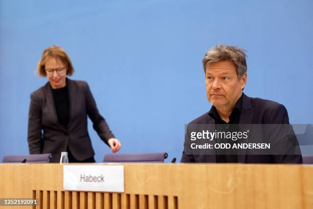 German Minister of Economics and Climate Protection Robert Habeck and Head of the Department for Economic Policy at the Federal Ministry for Economic...