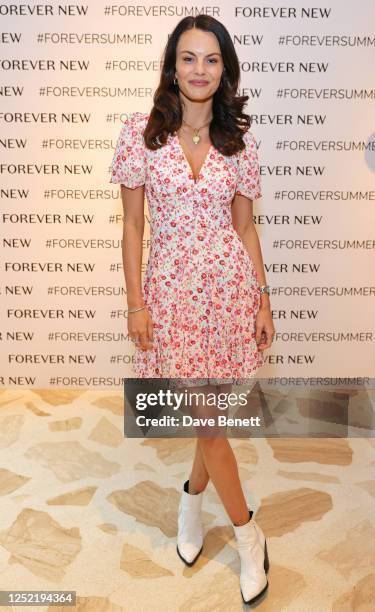 Emily Blackwell attends a VIP lunch celebrating the Forever New London flagship store launch in Westfield White City at Milk Beach on April 26, 2023...
