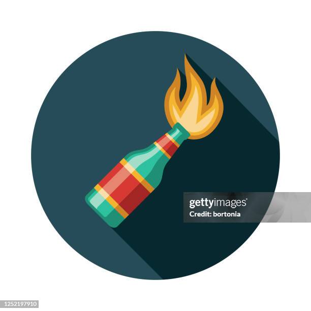 molotov cocktail protest icon - molotov cocktail stock illustrations