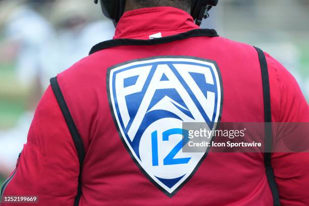 Seattle, WA A general view of the PAC12 logo as the PAC12 Network televises the Washington Husky Spring game on April 22, 2023 at Husky Stadium in...