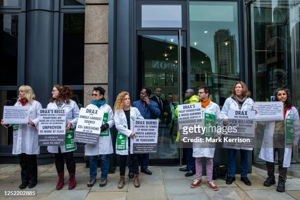 Scientists for XR join environmental activists from other groups to protest outside the annual general meeting of the UK's largest bioenergy supplier...