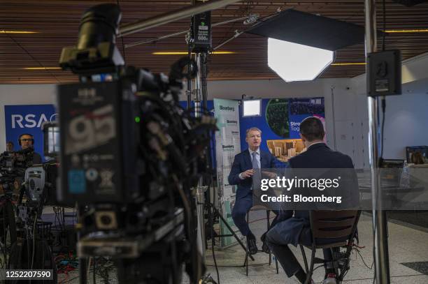 Kevin Mandia, chief executive officer of Mandiant Inc., during a Bloomberg Technology television interview at the RSA Conference in San Francisco,...