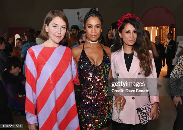 Gemma Whelan, Dominique Tipper and Preeya Kalidas attend the art'otel London Battersea Power Station launch event on April 26, 2023 in London,...