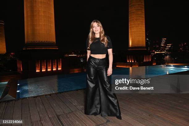 Becky Hill attends the art'otel London Battersea Power Station launch event on April 26, 2023 in London, England.