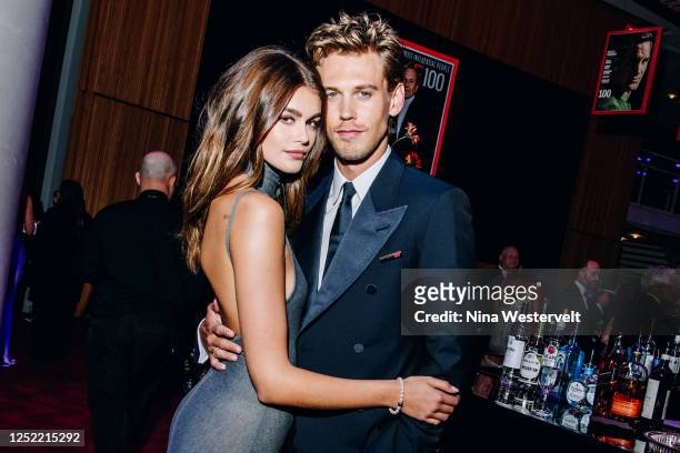 Kaia Gerber and Austin Butler at the TIME100 Gala held at Frederick P. Rose Hall on April 26, 2023 in New York City.