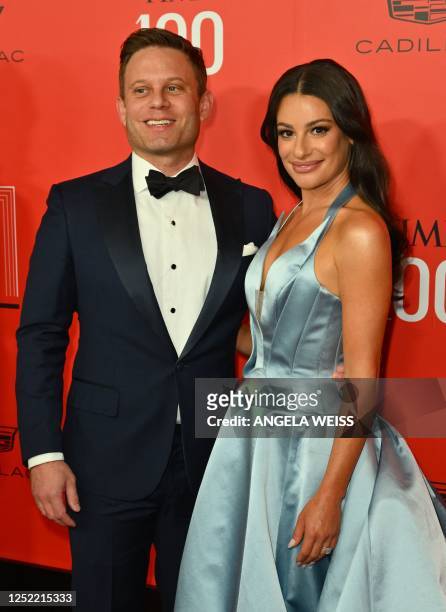 Actress Lea Michele and her husband Zandy Reich arrive for the Time 100 Gala, celebrating the 100 most influential people in the world, at Lincoln...