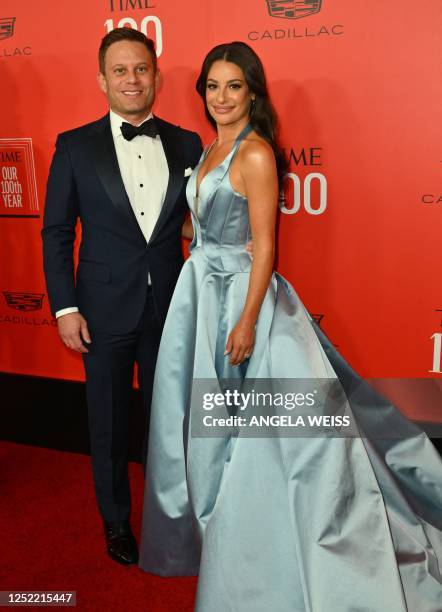 Actress Lea Michele and her husband Zandy Reich arrive for the Time 100 Gala, celebrating the 100 most influential people in the world, at Lincoln...