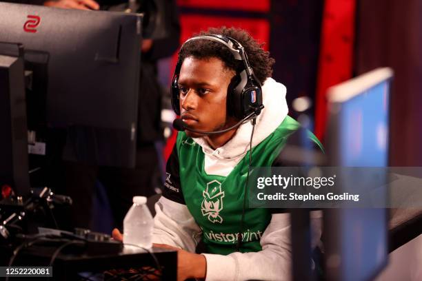 Tayzo of Celtics Crossover Gaming plays during the 2023 NBA 2K League Switch Open 3v3 Tournament on April 26, 2023 at District E Gaming in...