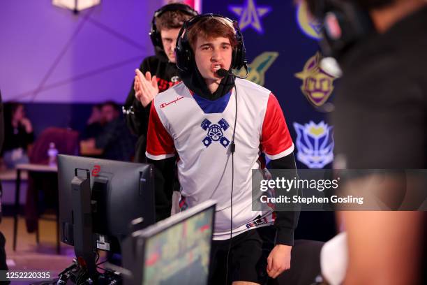 Ant of Pistons Gaming Team celebrates during the 2023 NBA 2K League Switch Open 3v3 Tournament on April 26, 2023 at District E Gaming in Washington,...