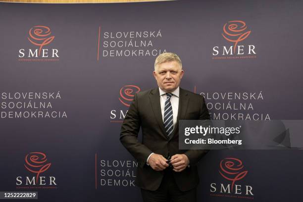 Robert Fico, chairman of the Slovak Social Democracy , at the party headquarters in Bratislava, Slovakia, on Tuesday, April 25, 2023. The former...