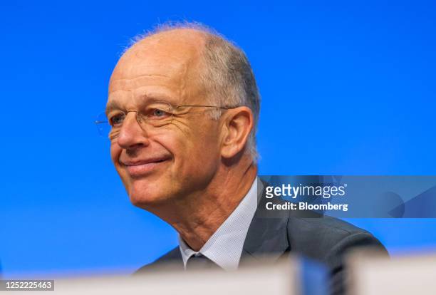 Kurt Bock, chairman of BASF SE, at the annual shareholders meeting in Mannheim, Germany, on Thursday, April 27, 2023. BASF declined after saying that...