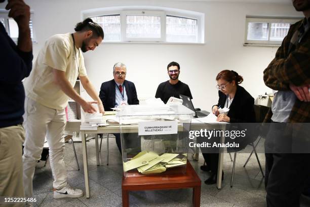 Turkiye's presidential and parliamentary elections begin as people use their votes in Vienna, Austria on April 27, 2023. Turkish citizen voters...