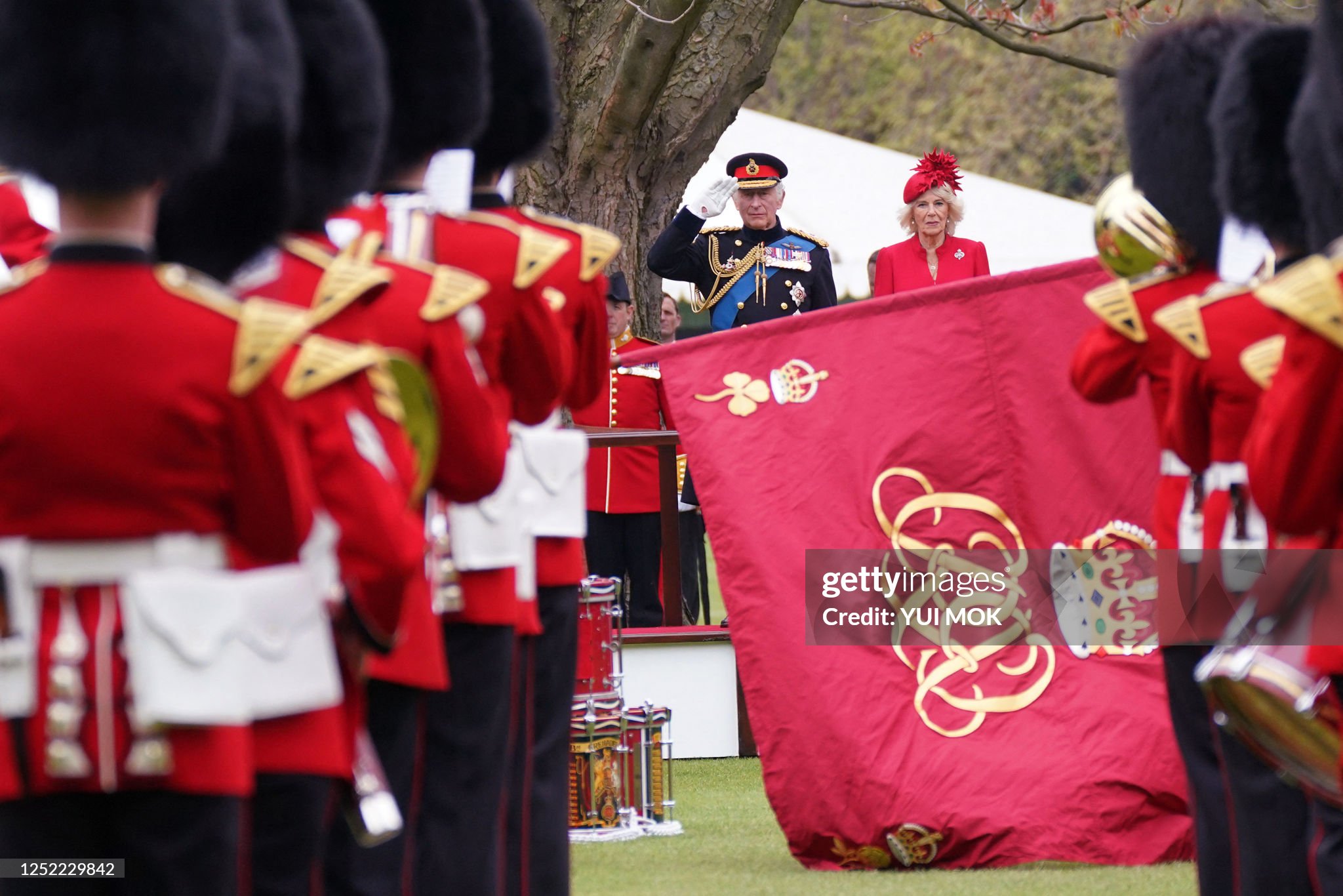 Король Карл III вручил новые штандарты и знамена в Букингемском дворце 