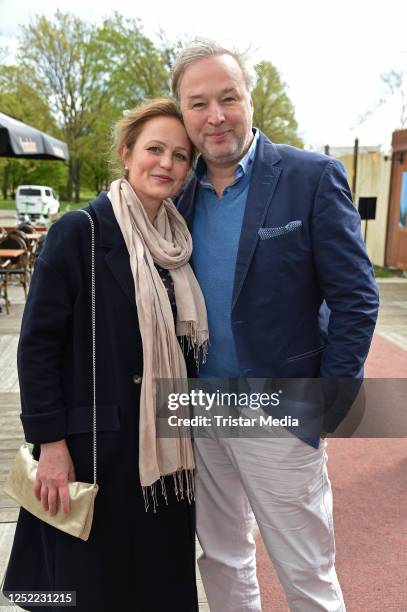 Stephan Grossmann and his wife Lidija Grossmann during the Ziegler Film 50th anniversary celebration at Tipi at am Kanzleramt on April 27, 2023 in...