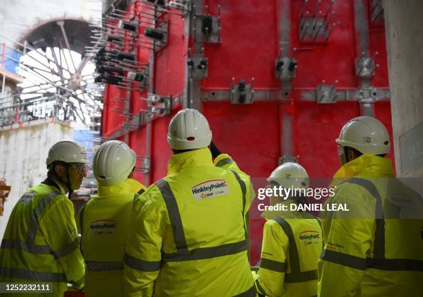 Britain's Energy Security and Net Zero Secretary Grant Shapps and French Minister for Energy Transition, Agnes Pannier-Runacher visit Hinkley Point C...