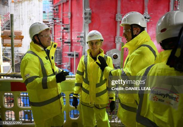 Britain's Energy Security and Net Zero Secretary Grant Shapps , French Minister for Energy Transition, Agnes Pannier-Runacher and Luc Remont, CEO of...