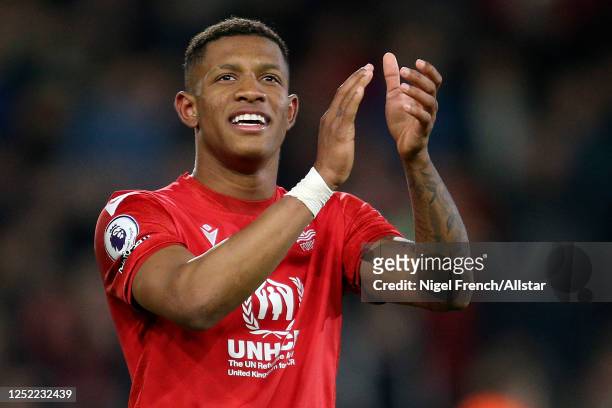 Danilo of Nottingham Forest celebrates after the Premier League match between Nottingham Forest and Brighton & Hove Albion at City Ground on April...