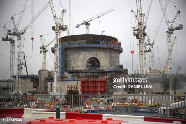 One of the two nuclear reactors being build at Hinkley Point C nuclear power station is seen, near Bridgwater in south-west England, on April 27,...