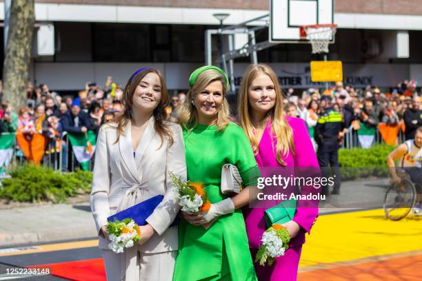King Willem-Alexander of the Netherlands, Queen Maxima of the Netherlands, Princess Ariane and Princess Amalia attend the Kingsday celebrations in...