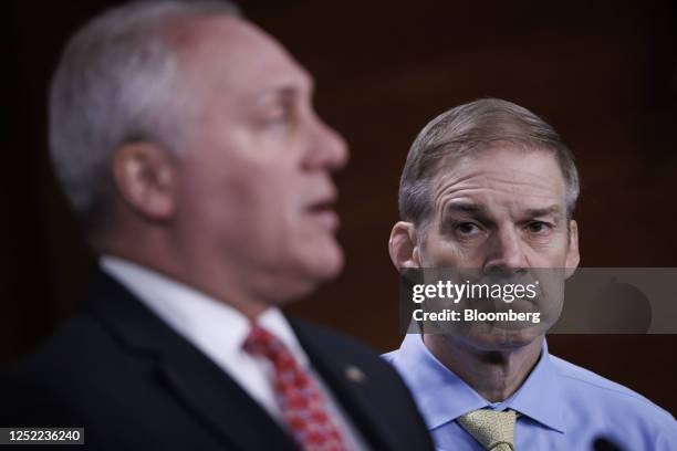 Representative Jim Jordan, a Republican from Ohio, during a news conference at the US Capitol in Washington, DC, US, on Thursday, April 27, 2023....