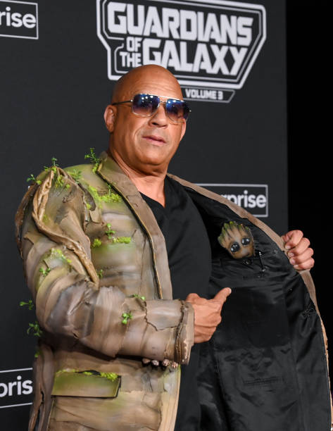 Vin Diesel at the premiere of "Guardians of the Galaxy Vol. 3" held at the Dolby Ballroom on April 27, 2023 in Los Angeles, California.