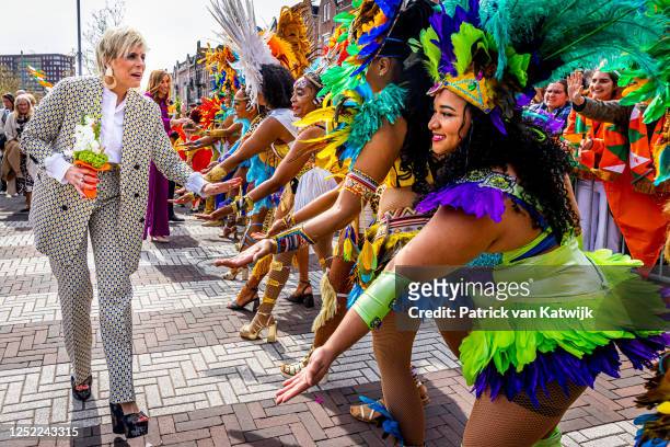 Princess Laurentien of The Netherlands attends the Kingsday celebration on April 27, 2023 in Rotterdam, Netherlands. King Willem-Alexander and his...