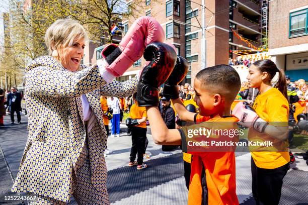 Princess Laurentien of The Netherlands attends the Kingsday celebration on April 27, 2023 in Rotterdam, Netherlands. King Willem-Alexander and his...