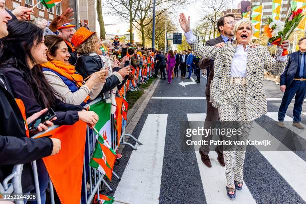 Prince Constantijn of The Netherlands and Princess Laurentien attend the Kingsday celebration on April 27, 2023 in Rotterdam, Netherlands. King...