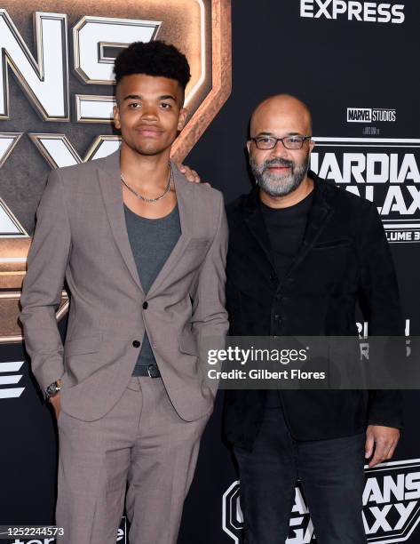 Elijah Wright and Jeffrey Wright at the premiere of "Guardians of the Galaxy Vol. 3" held at the Dolby Ballroom on April 27, 2023 in Los Angeles,...