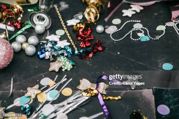 messy floor after amazing new year's eve party. - after party garbage stock pictures, royalty-free photos & images