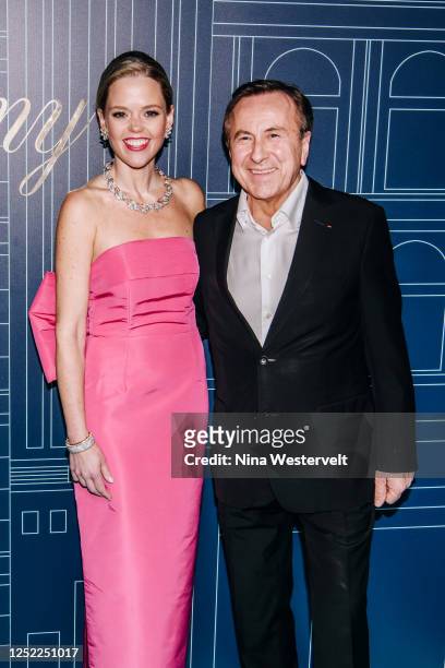 Katherine Gage and Daniel Boulud at the grand-reopening of the Landmark, Tiffany & Co.'s flagship store, held at Tiffany & Co. On April 27, 2023 in...