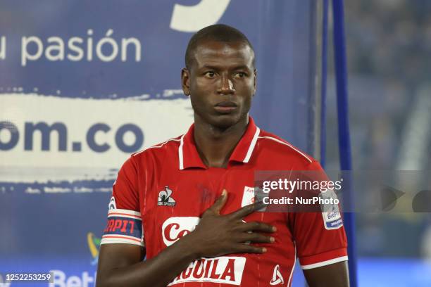 Adrian Ramos of America de Cali during the match on matchday 16 of the Liga BetPlay DIMAYOR I 2023 played at the Nemesio Camacho El Campin stadium in...