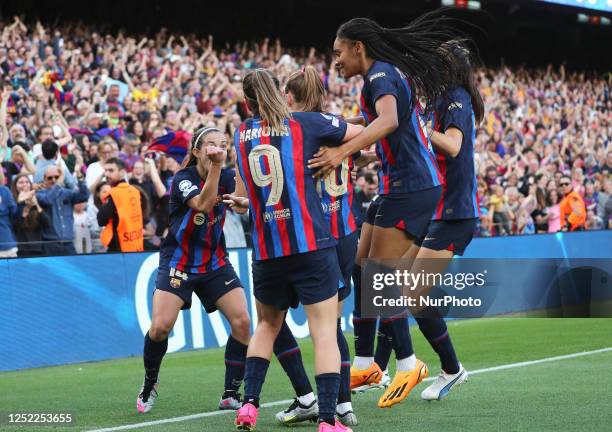 Caroline Graham Hansen goal celebration during the match between FC Barcelona and Chelsea FC, corresponding to the second leg of the semifinals of...