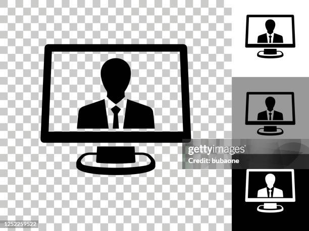 computer communication icon on checkerboard transparent background - multiple computer screens white background stock illustrations