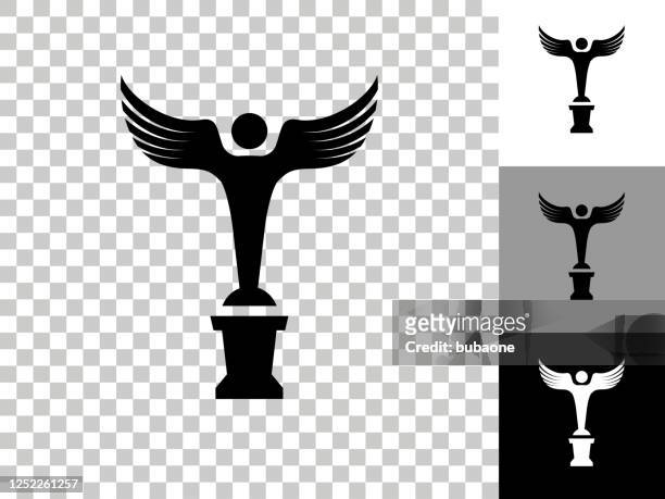 movie award icon on checkerboard transparent background - movie awards stock illustrations