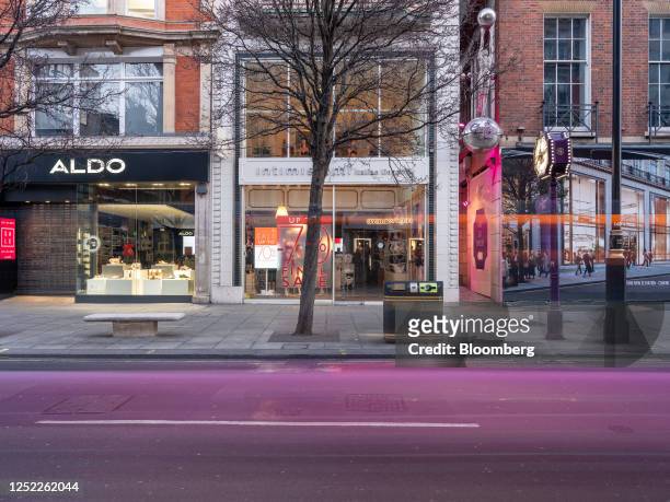 Light trails left by passing vehicles on Oxford Street in London, UK, on Sunday, Jan. 22, 2023. Oxford Street is meant to be "the jewel in London's...