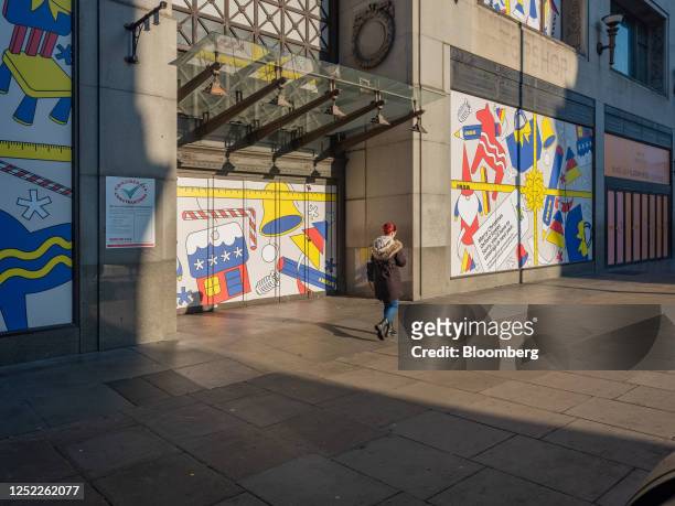 Window graphics ahead of the opening of the Ikea store at the former Topshop site on Oxford Street in London, UK, on Sunday, Jan. 22, 2023. Oxford...