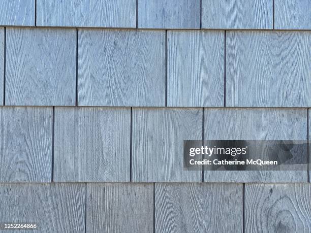 classic new england cottage wood shingles - wood shingle stock pictures, royalty-free photos & images