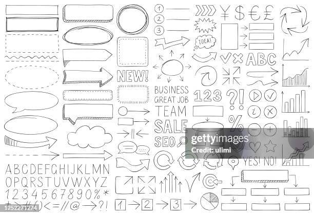 illustrations, cliparts, dessins animés et icônes de éléments de conception doodle - rectangle